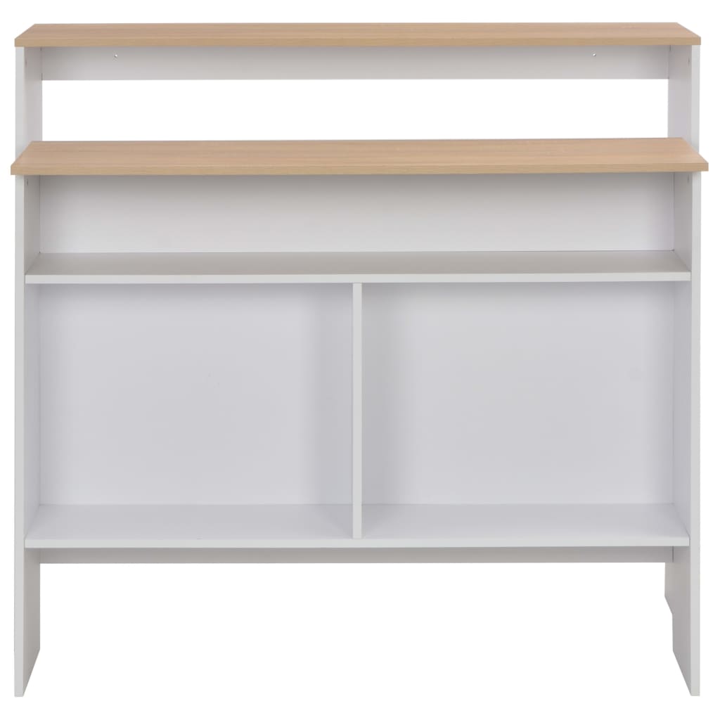 Bartisch mit 2 Tischplatten Weiß 130x40x120 cm