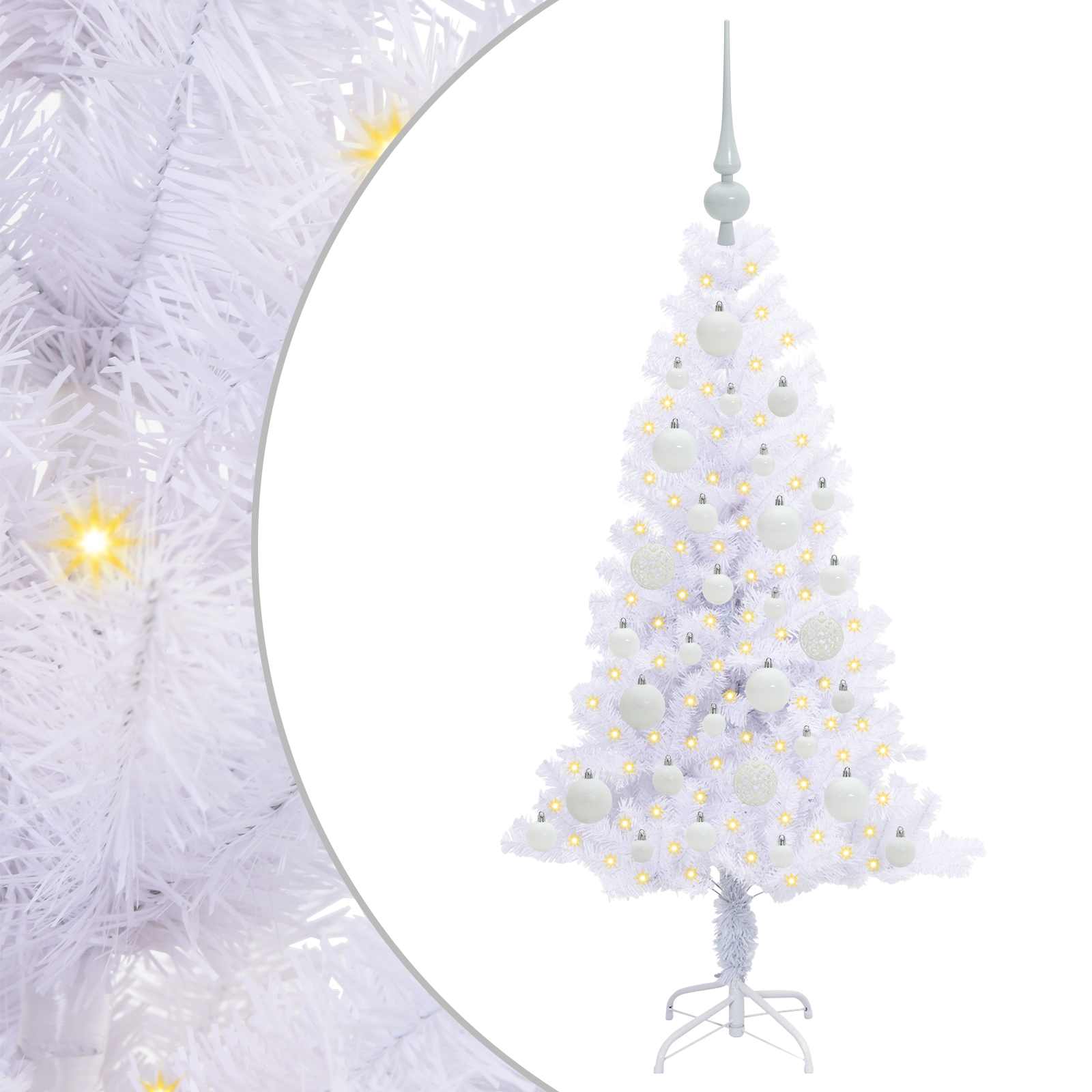 Künstlicher Weihnachtsbaum Weiß 120 cm PVC und Stahl