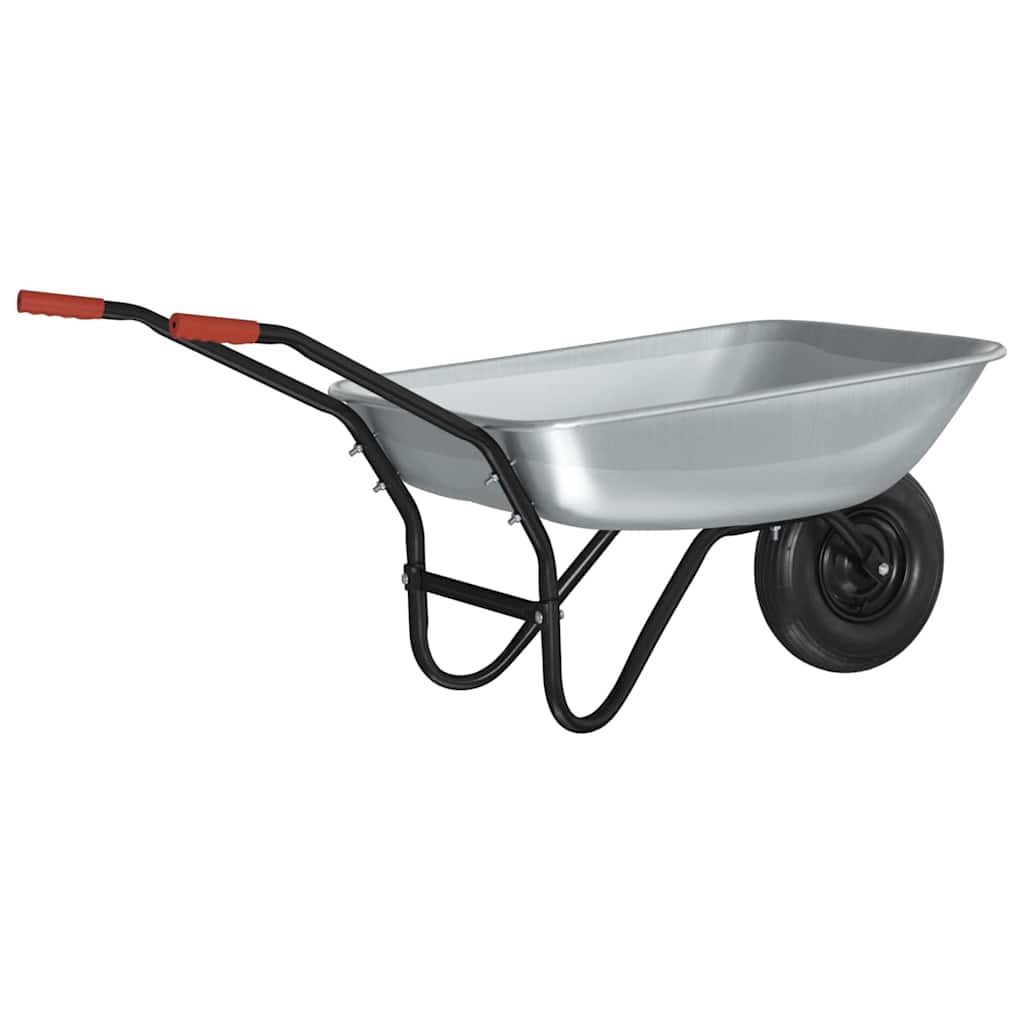 Schubkarre Silber und Schwarz 137 x 60 x 65,5 cm Stahl