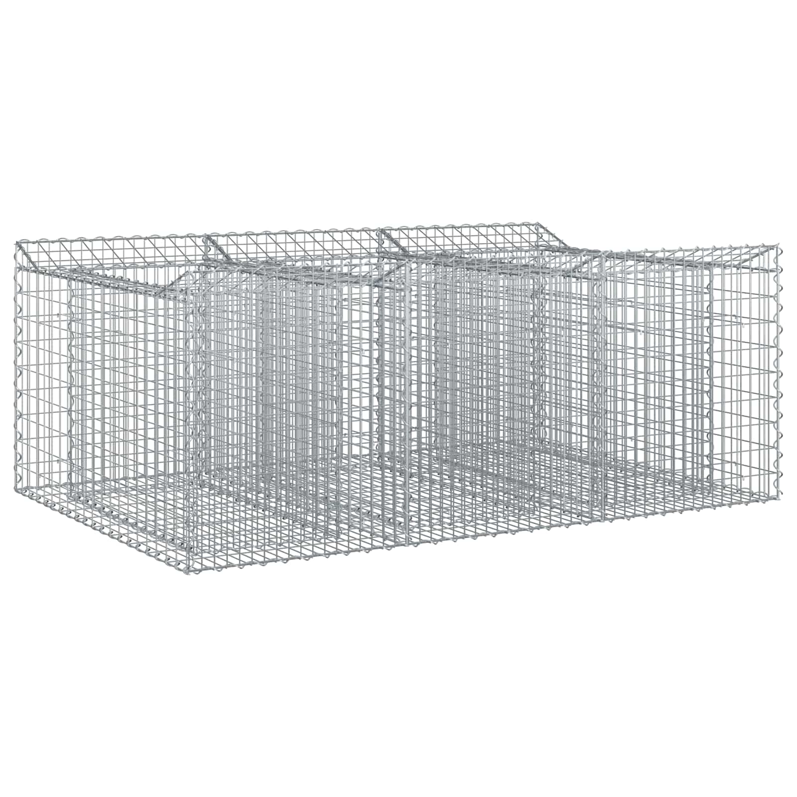 Gabionen-Hochbeet 2 pcs Silber