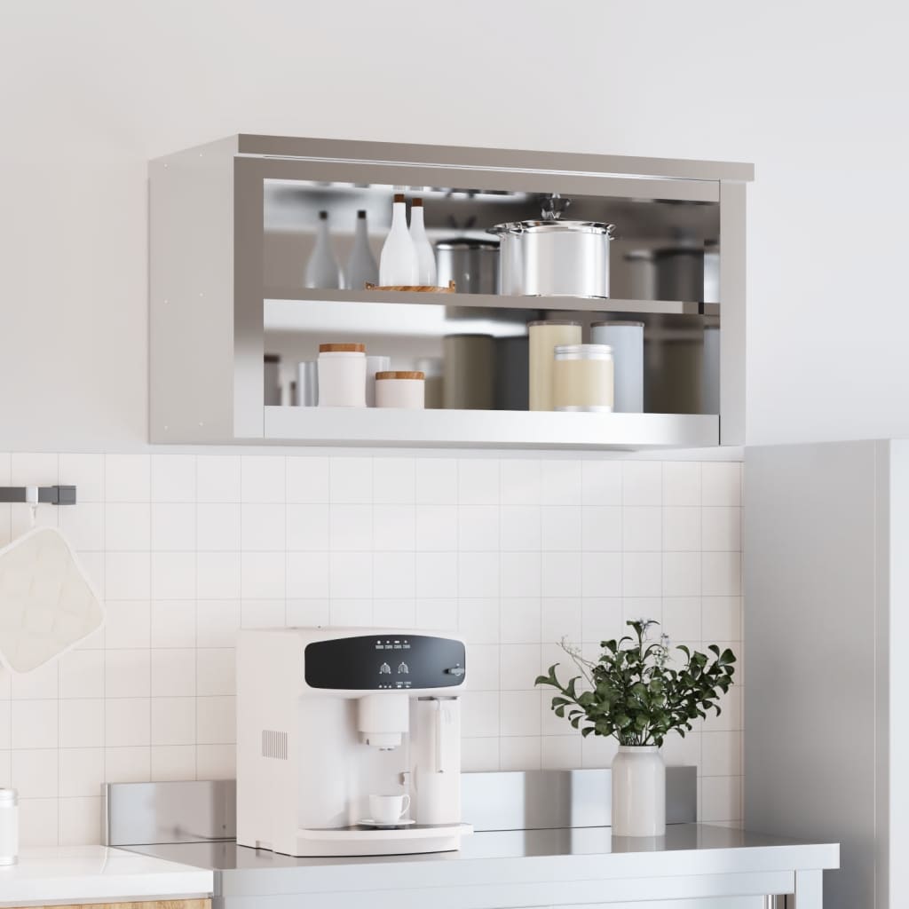 Küchen-Wandschrank mit Schiebetüren Edelstahl