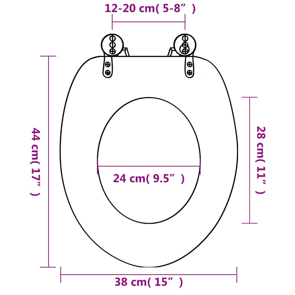 Toilettensitz MDF Deckel mit Absenkautomatik Design Weiß