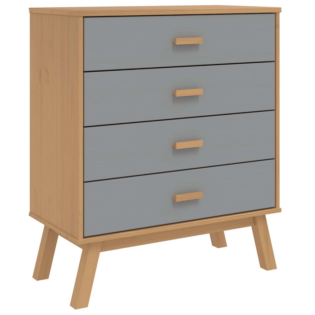 Schubladenschrank OLDEN Braun Massivholz Kiefer