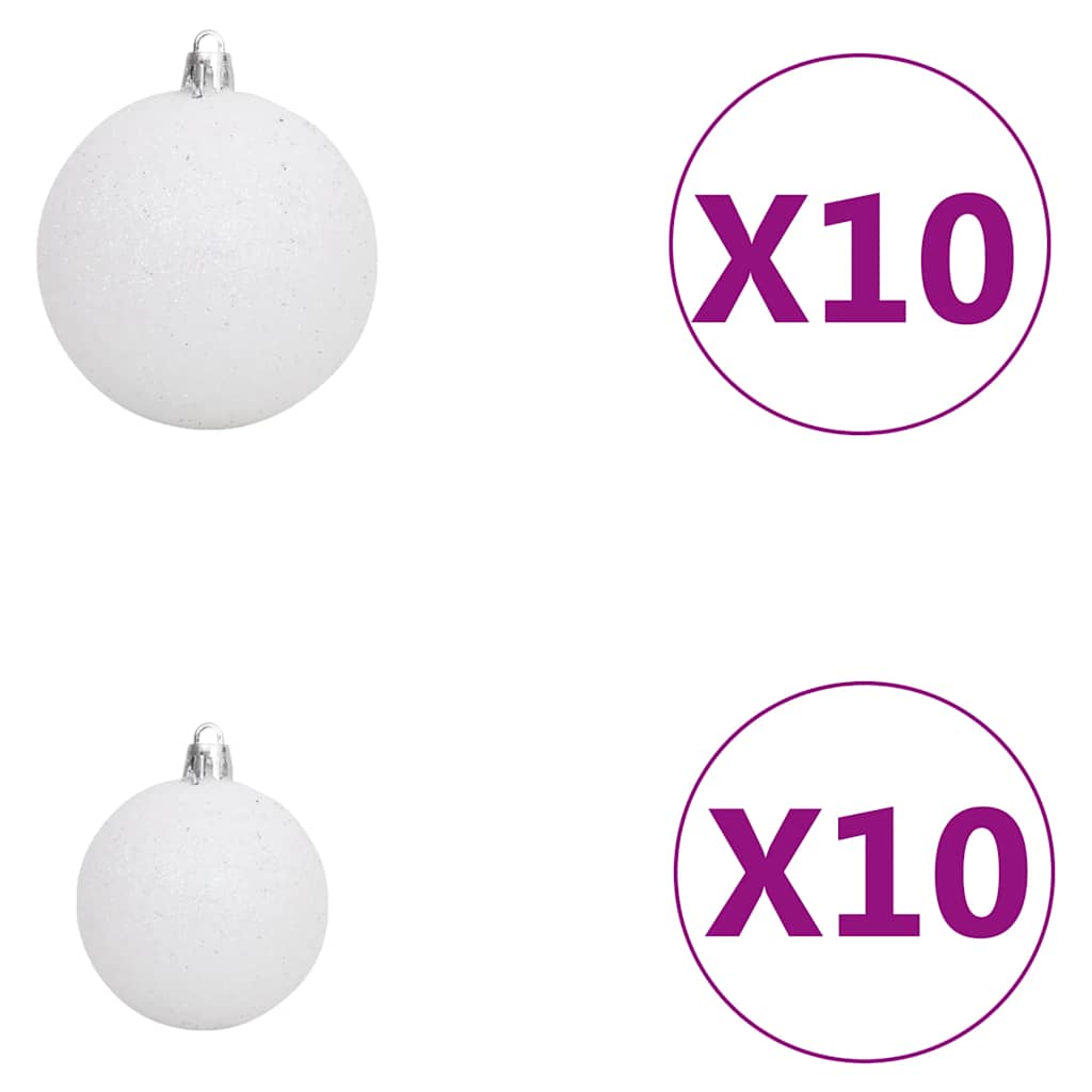 Künstlicher Weihnachtsbaum mit LEDs Kugeln Zapfen 150 cm
