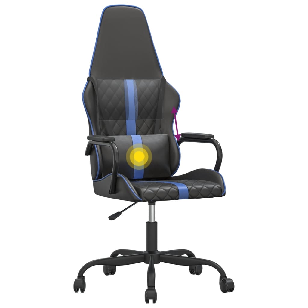 Gaming-Stuhl mit Massagefunktion Gold und Schwarz Kunstleder