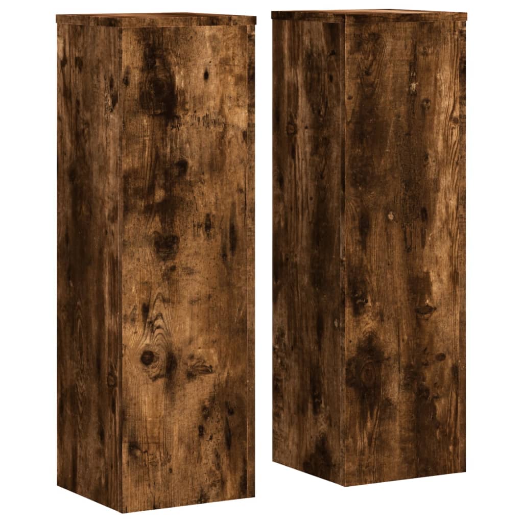 Pflanzenständer 2 Stk. Weiß 33x33x100 cm Holzwerkstoff