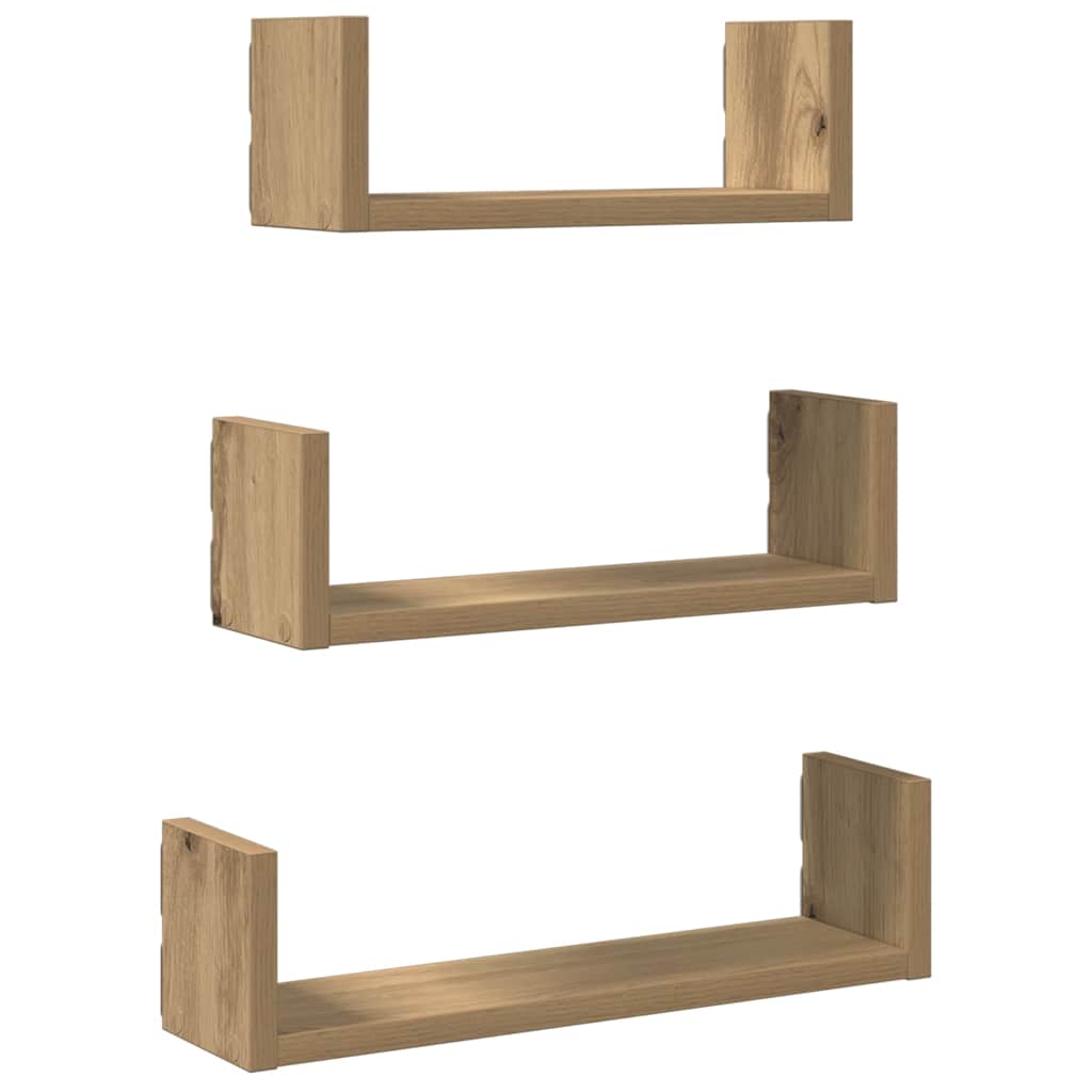 Wandregal 3 Stk. Weiß Holzwerkstoff