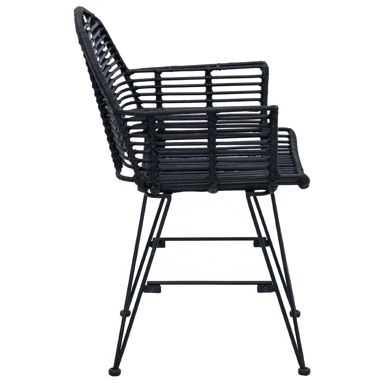 Esszimmerstuhl 2 pcs Rattan und Eisen Natur 57 x 55 x 85 cm