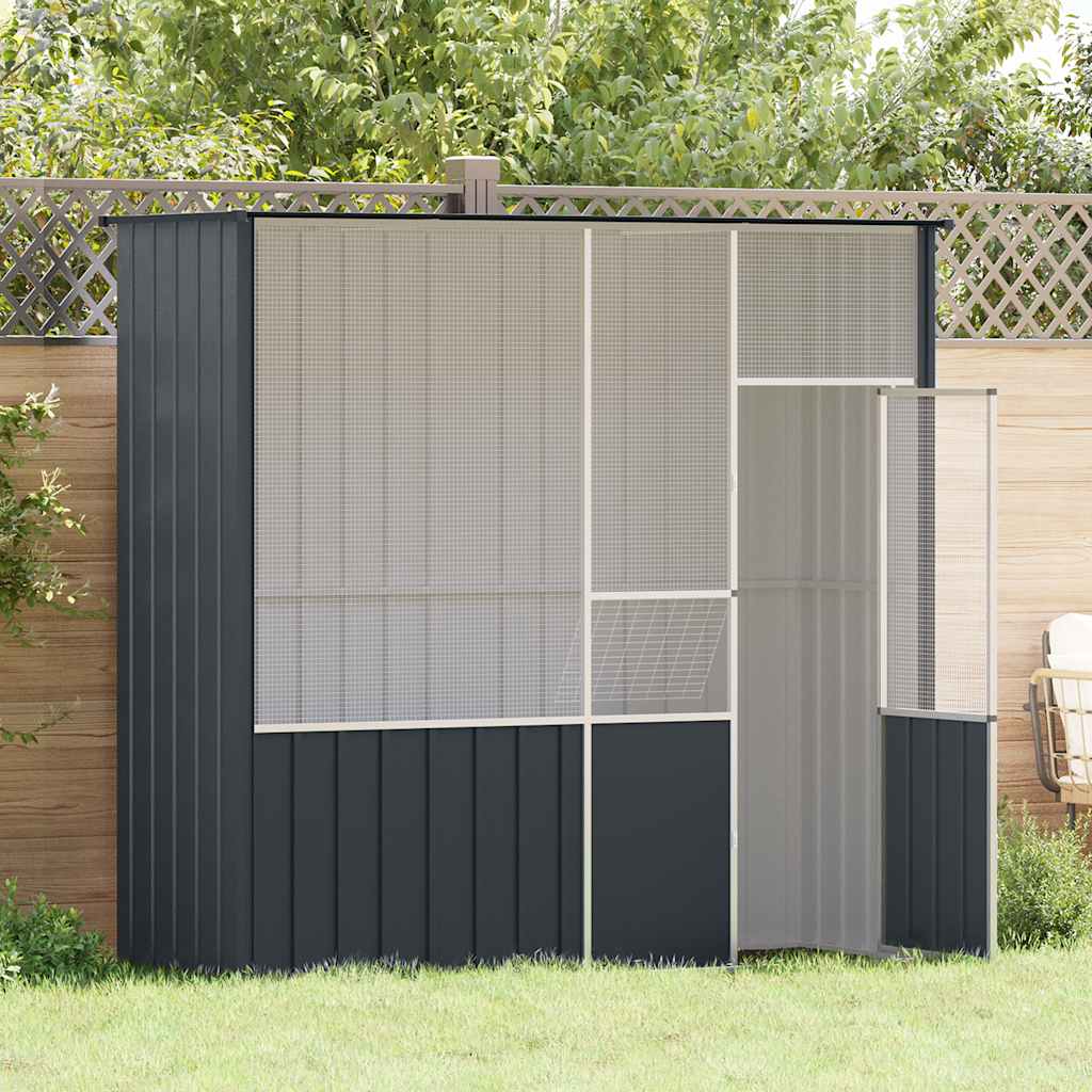 Voliere Anthrazit 115x78x200 cm Verzinkter Stahl