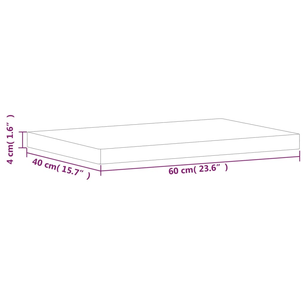 Tischplatte 80x40x1,5 cm Rechteckig Massivholz Buche