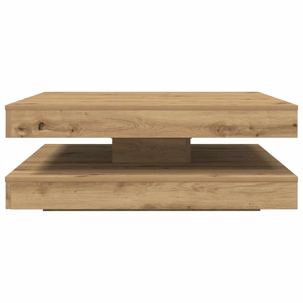 Couchtisch 360-Grad Drehbar Weiß 90x90x34,5 cm