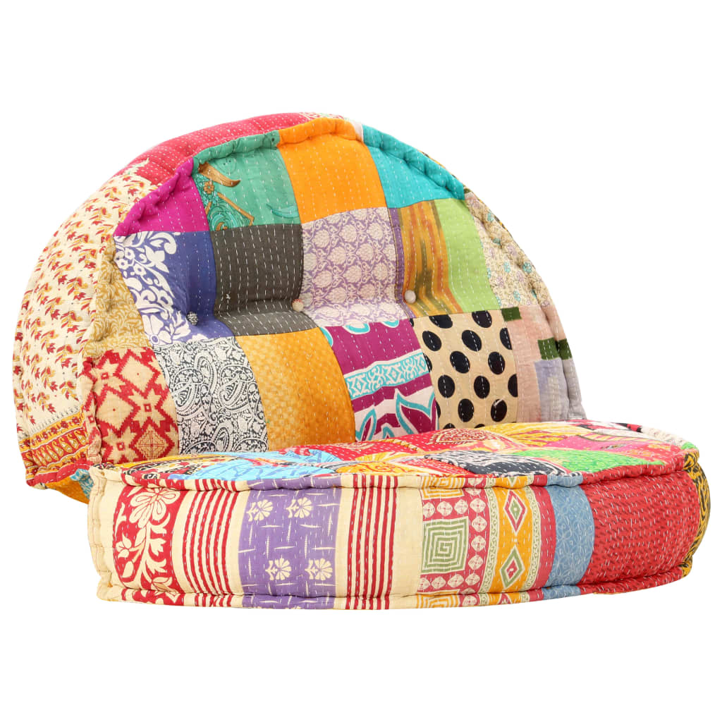 2-Sitzer Modularer Pouf Patchwork Stoff