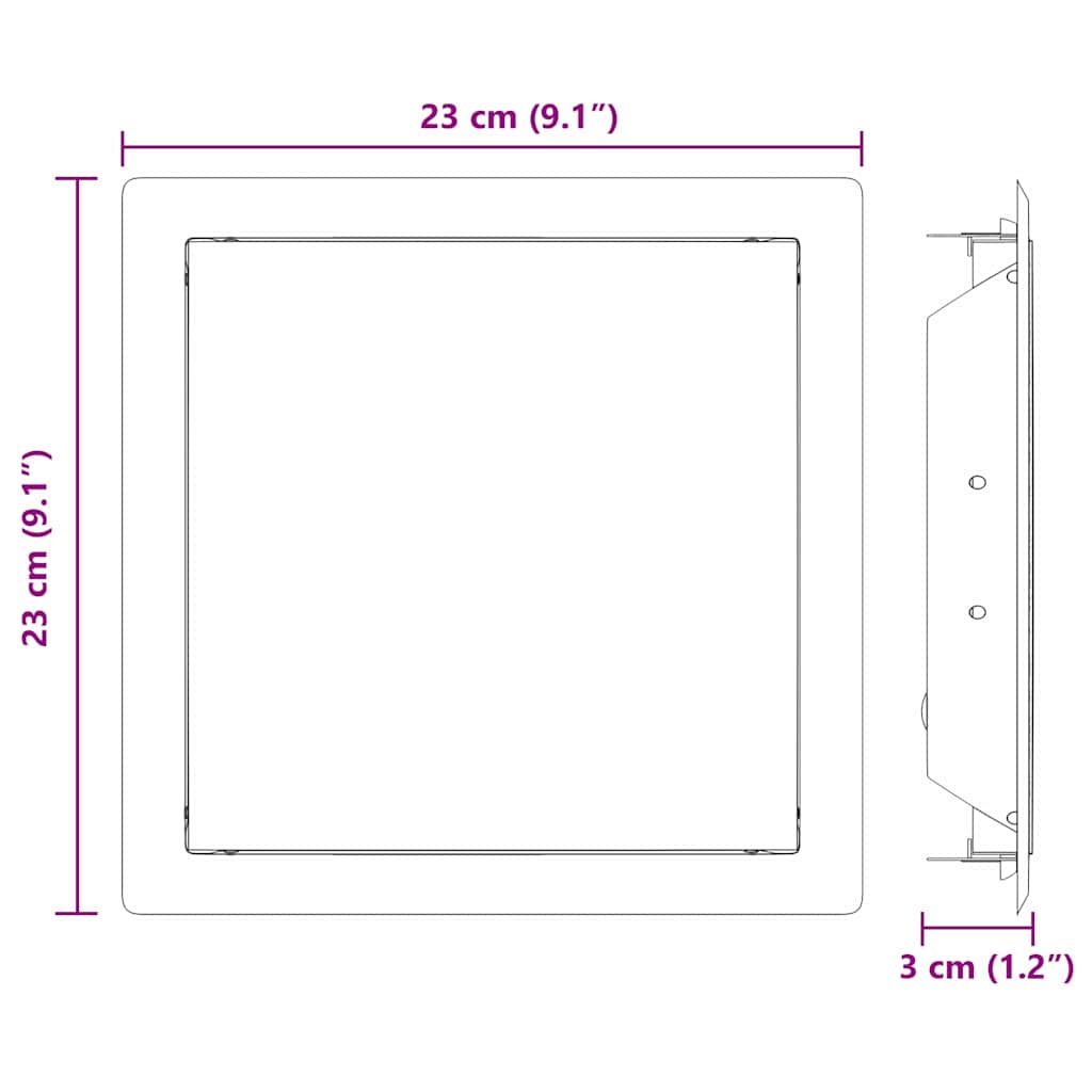 Zugangsklappe 2 pcs Weiß 23 x 23 x 3 cm Stahl