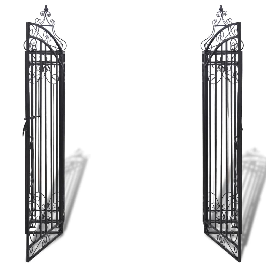 Gartentor Schwarz 121x8x100 cm Schmiedeeisen
