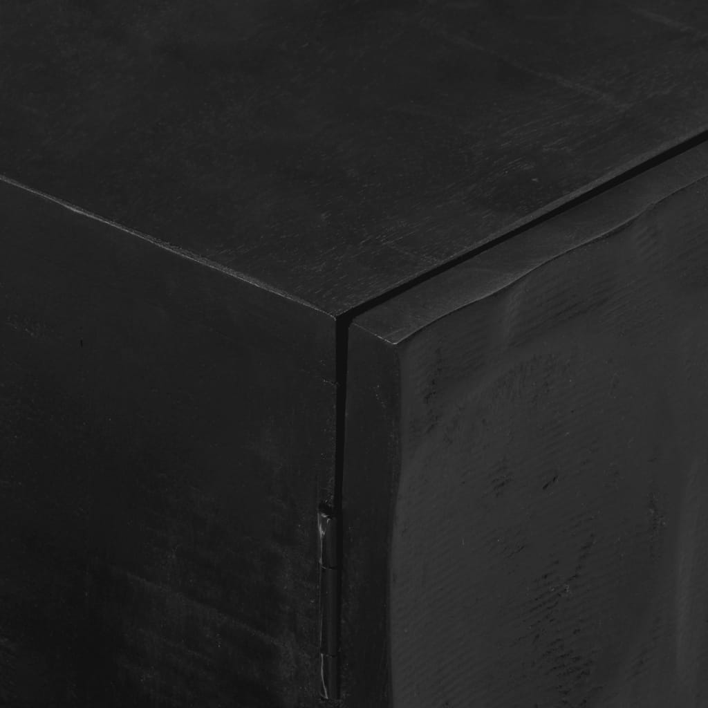 Nachttisch Schwarz 40x30x50 cm Massivholz Mango und Eisen