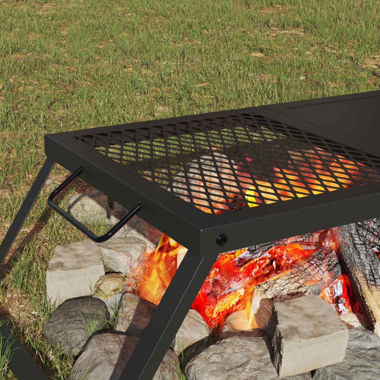 Faltbarer Campinggrill Schwarz 58 x 31 x 2 cm Legierter Stahl