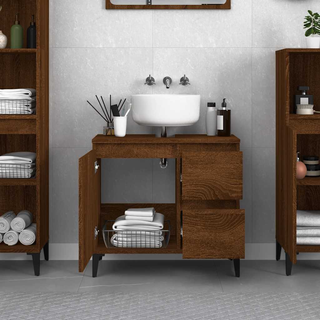 Badschrank Weiß 65x33x60 cm Holzwerkstoff