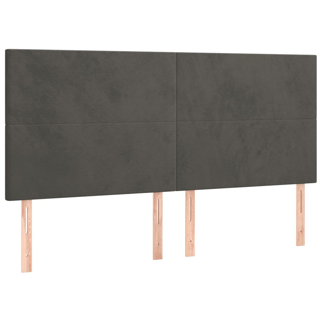 Kopfteil Hellgrau 80x5x118/128 cm Samt