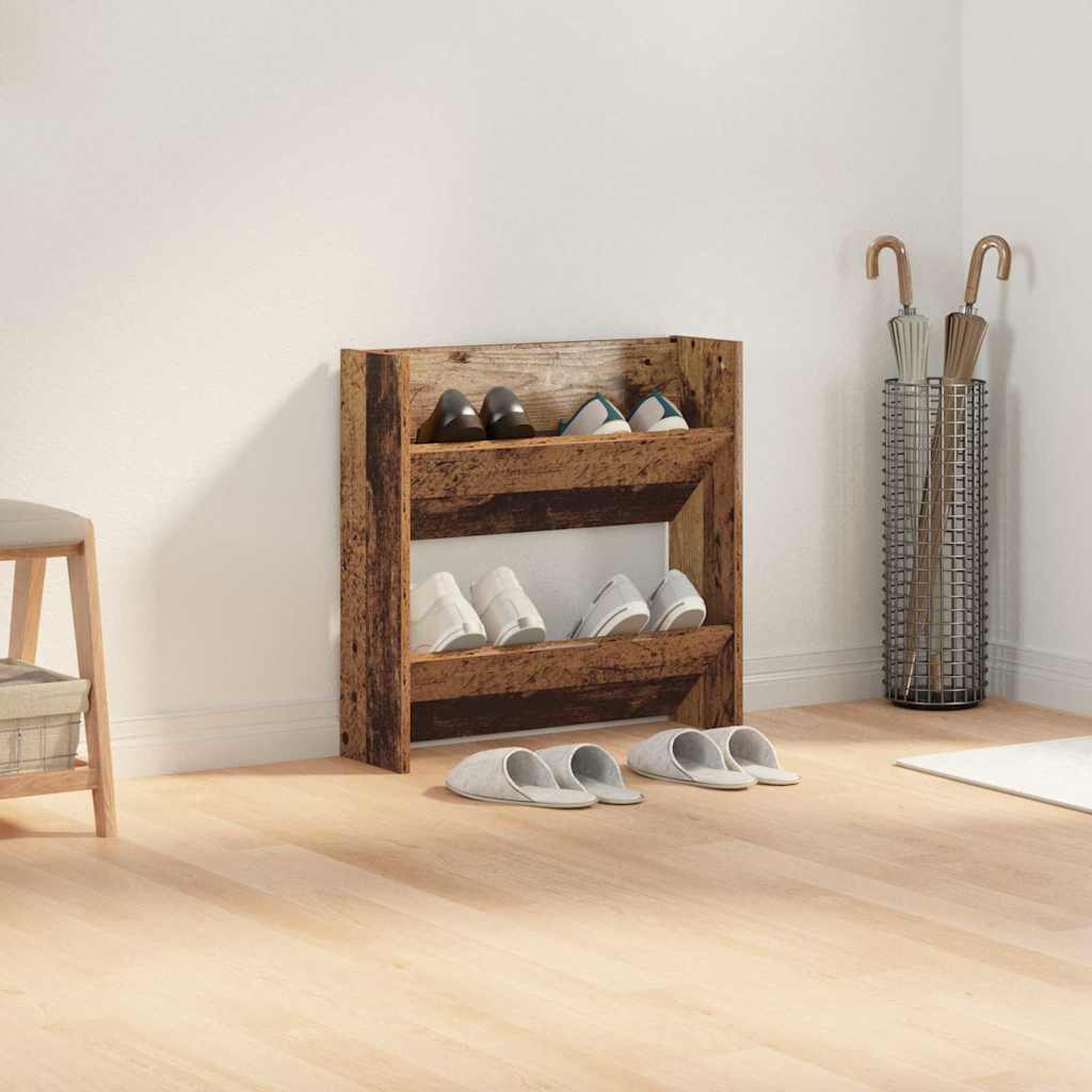 Wand-Schuhschränke 4 Stk. Weiß 60x18x60 cm Holzwerkstoff