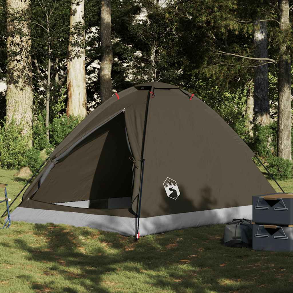 Kuppel-Campingzelt 2 Personen Olivgrün Wasserdicht