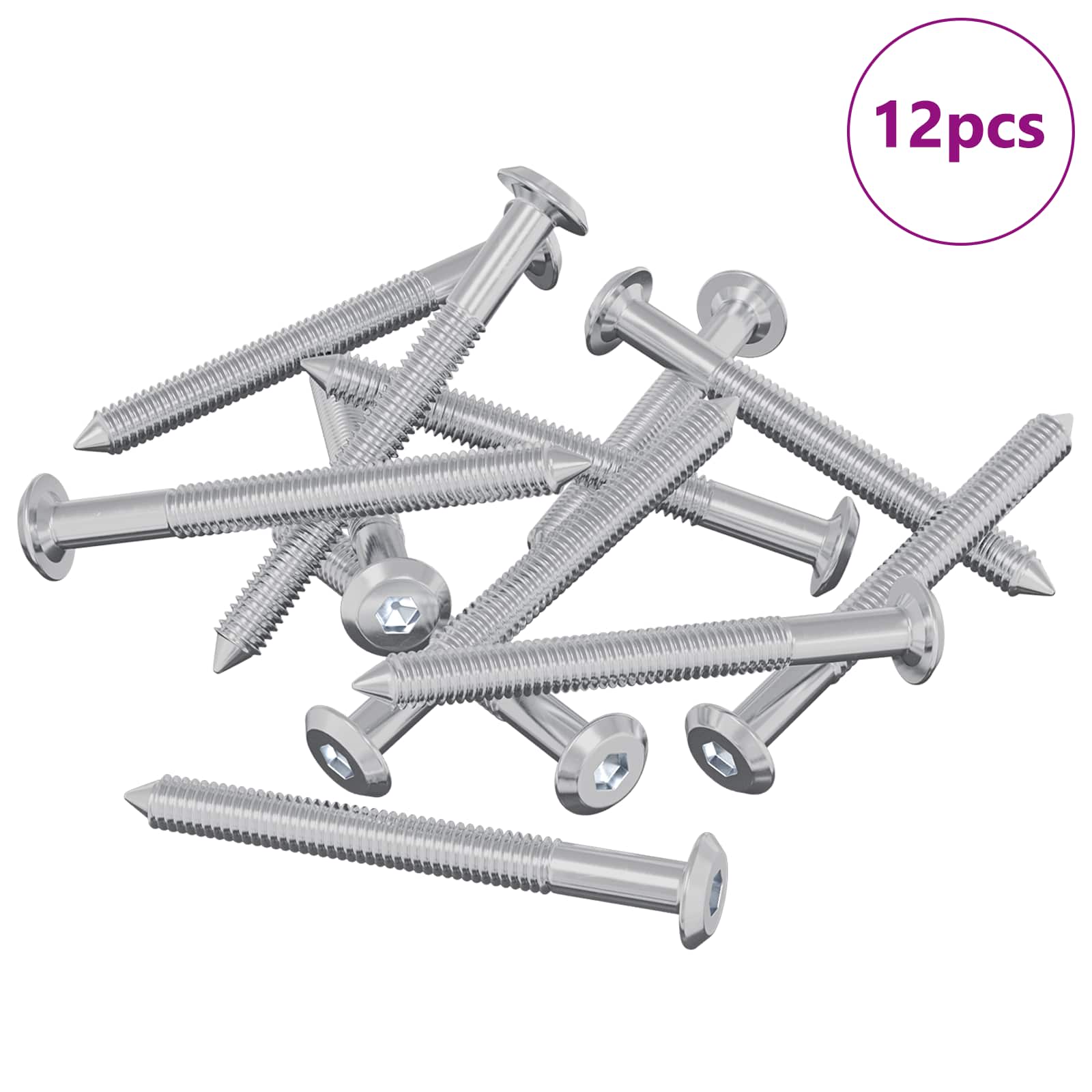 Möbel-Schrauben 2 pcs Silber M6 x 60 mm Stahl
