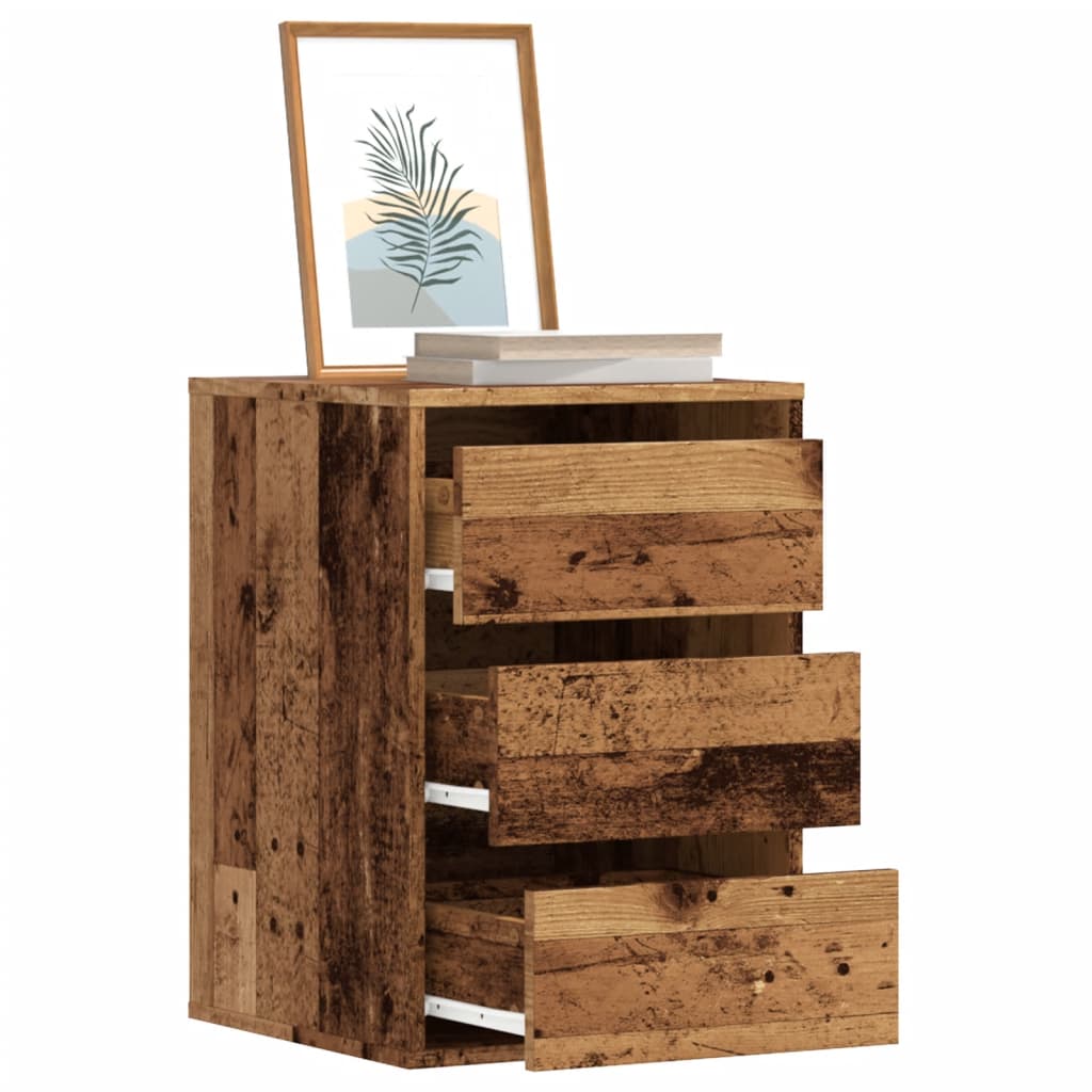 Schubladenschrank Schwarz Eichen-Optik 41 x 40 x 58 cm