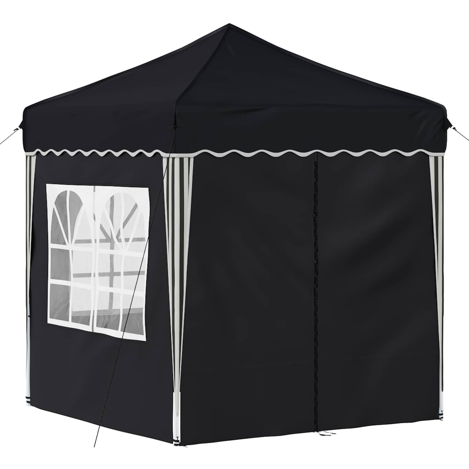 Pop-up Partyzelt 195 x 195 x 245 cm Creme Oxford-Stoff