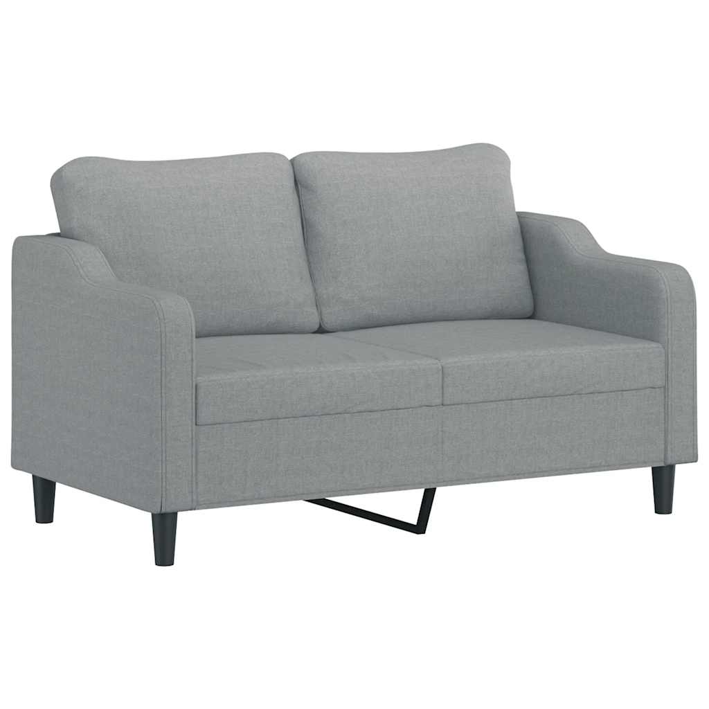 3-tlg. Sofagarnitur mit Kissen Creme Stoff