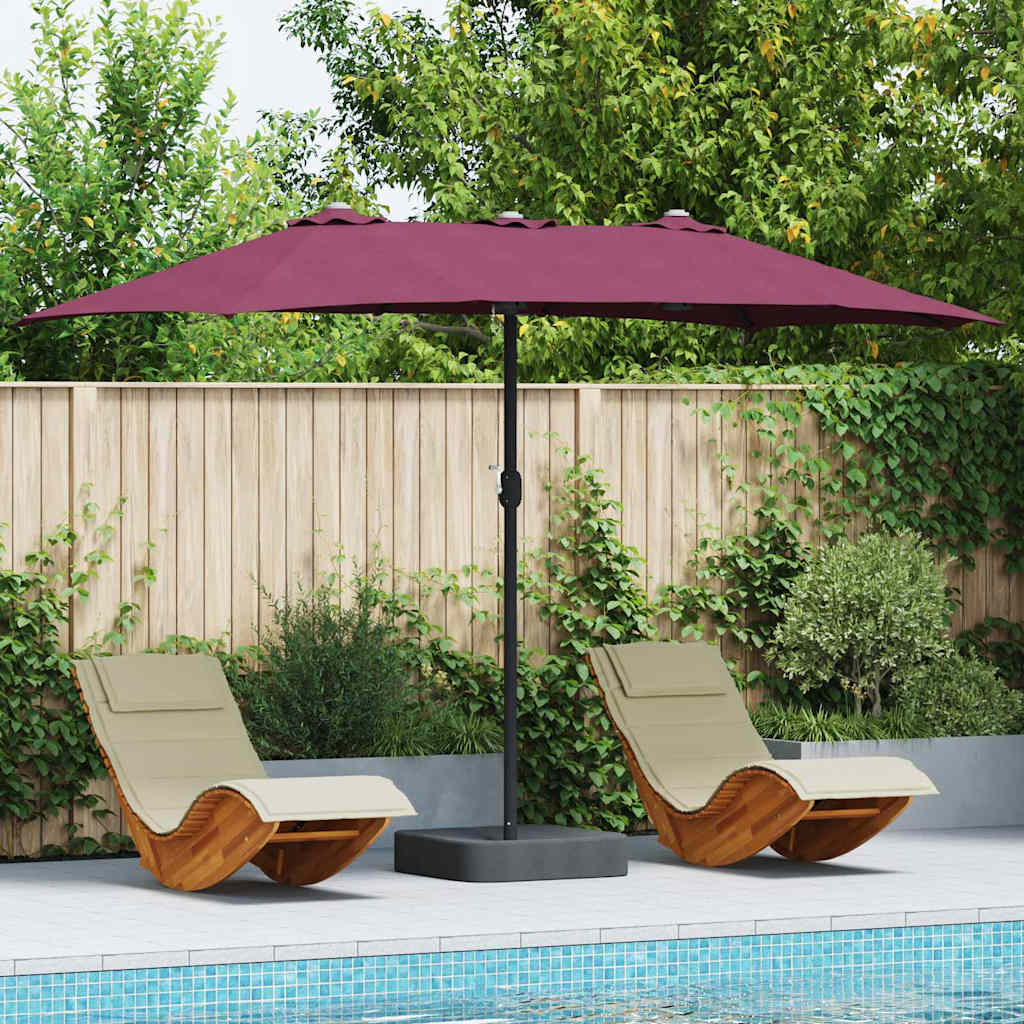 Garten-Sonnenschirm Sand 385 x 209 x 244 cm Polyester und Stahl