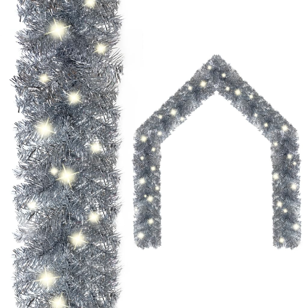 Weihnachtsgirlande mit LED 10 m Schwarz