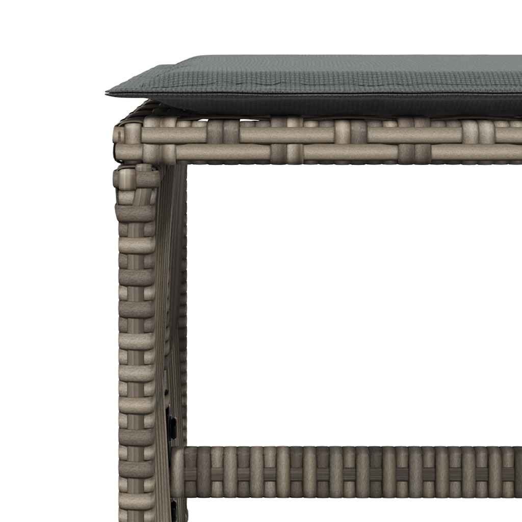 Gartenhocker mit Kissen 4 Stk. Schwarz 41x41x36 cm Poly Rattan