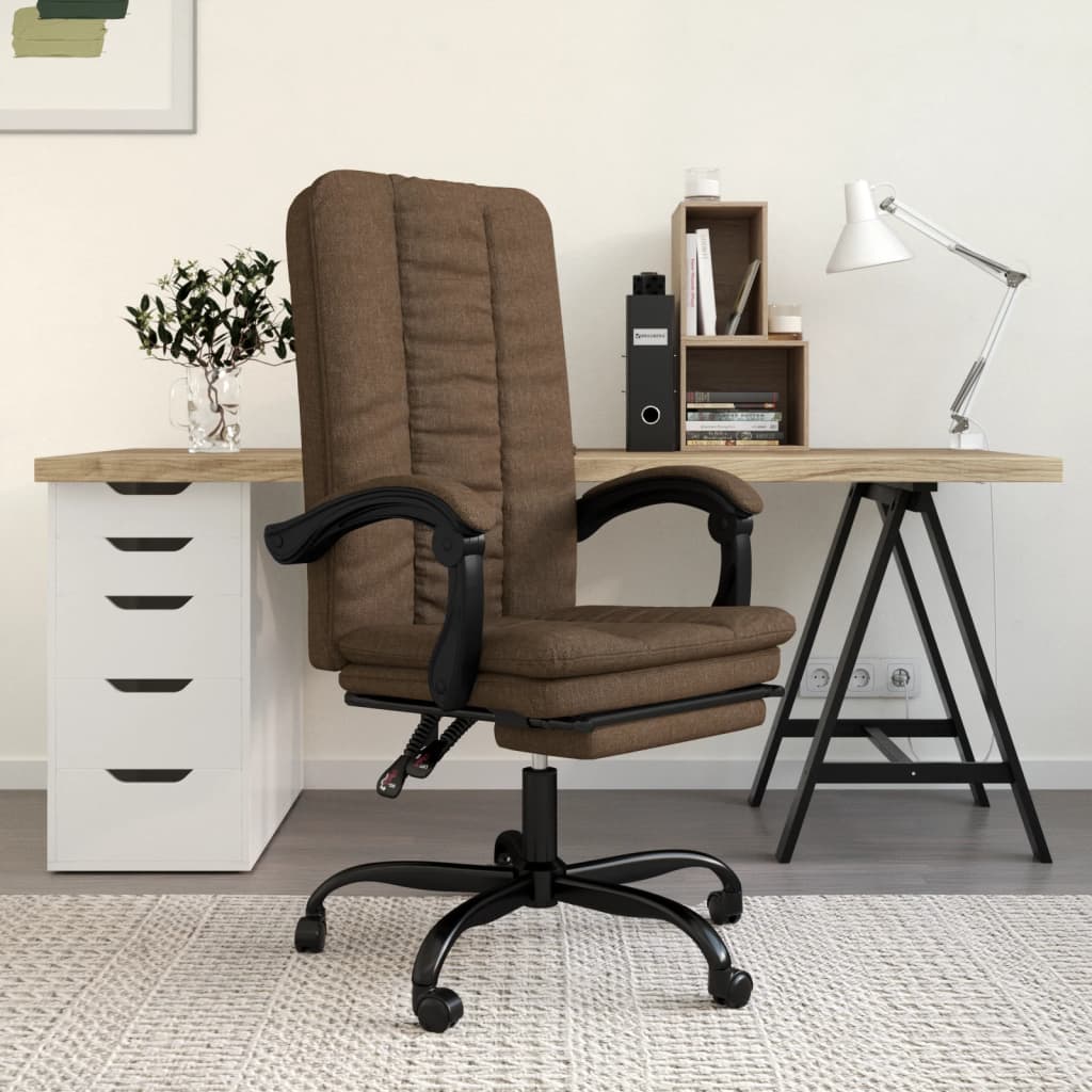 Bürostuhl mit Liegefunktion Taupe Stoff