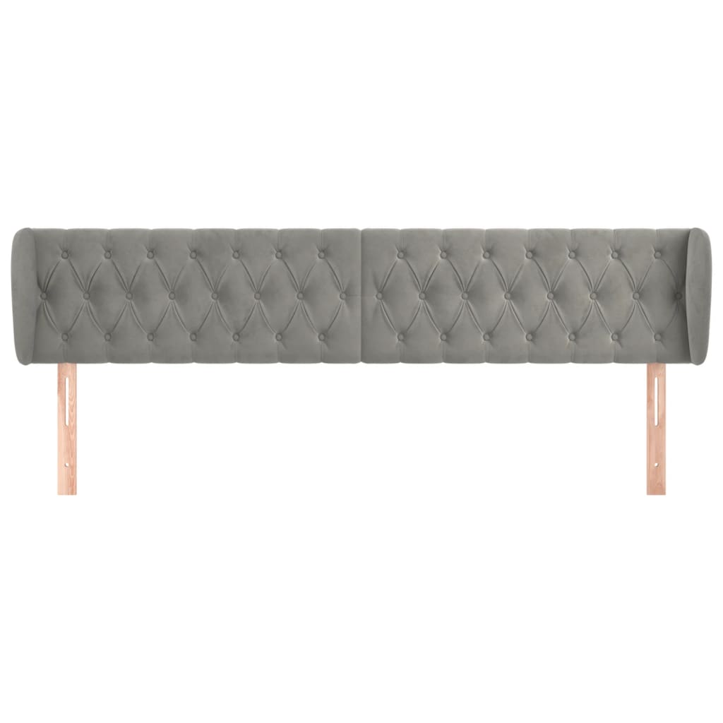 Kopfteil mit Ohren Dunkelblau 93x23x78/88 cm Samt