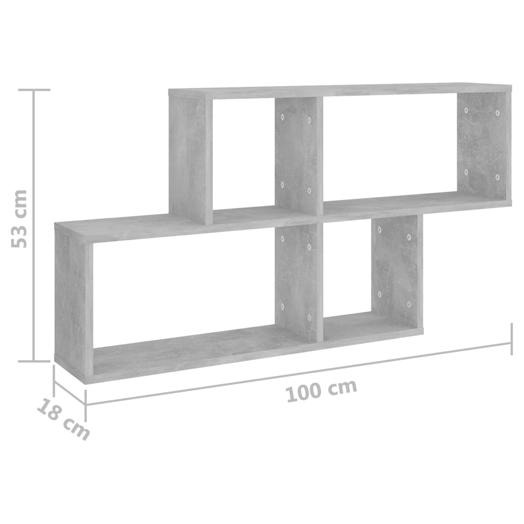 Wandregal Weiß 100x18x53 cm Holzwerkstoff