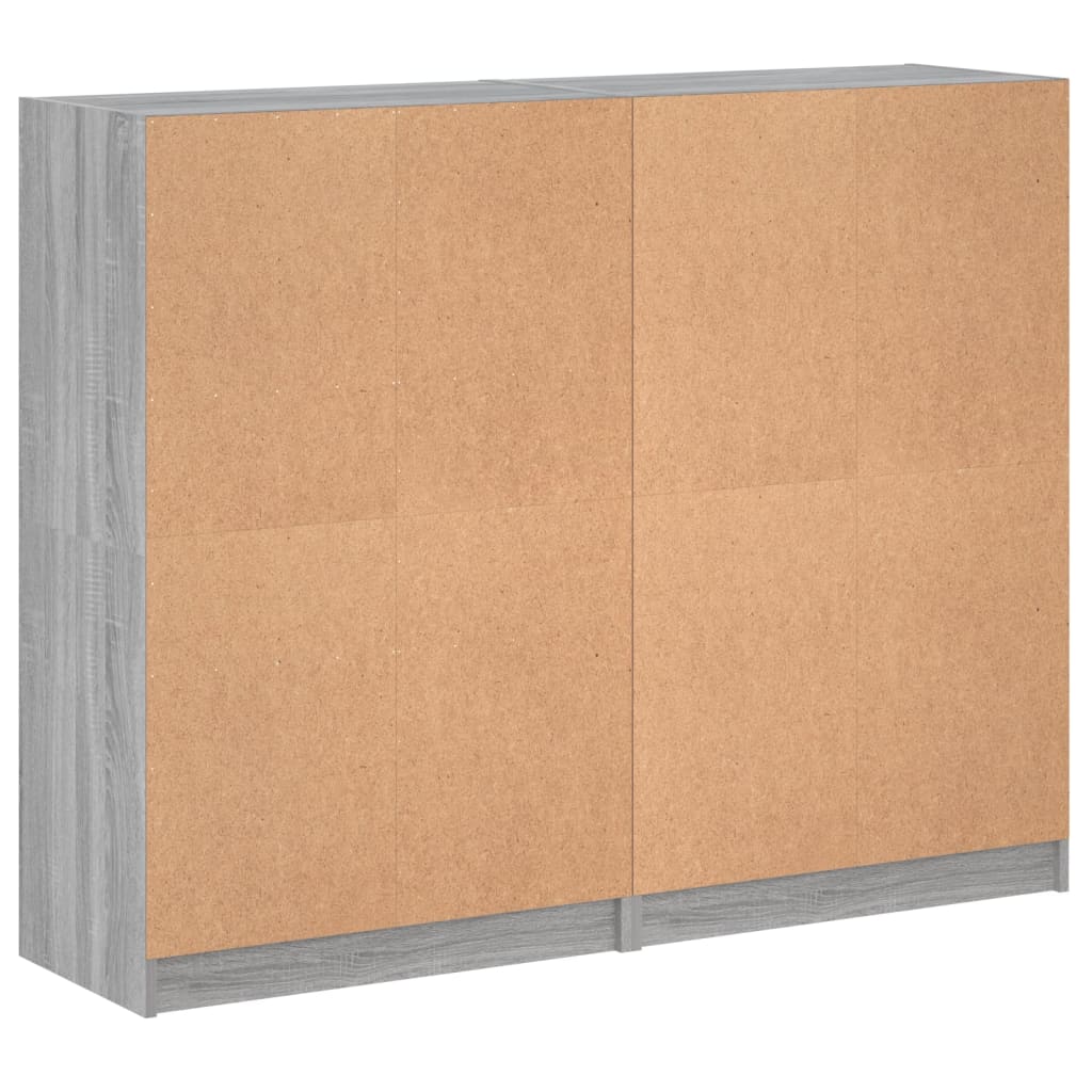 Bücherregal mit Türen Weiß 136x37x109 cm Holzwerkstoff