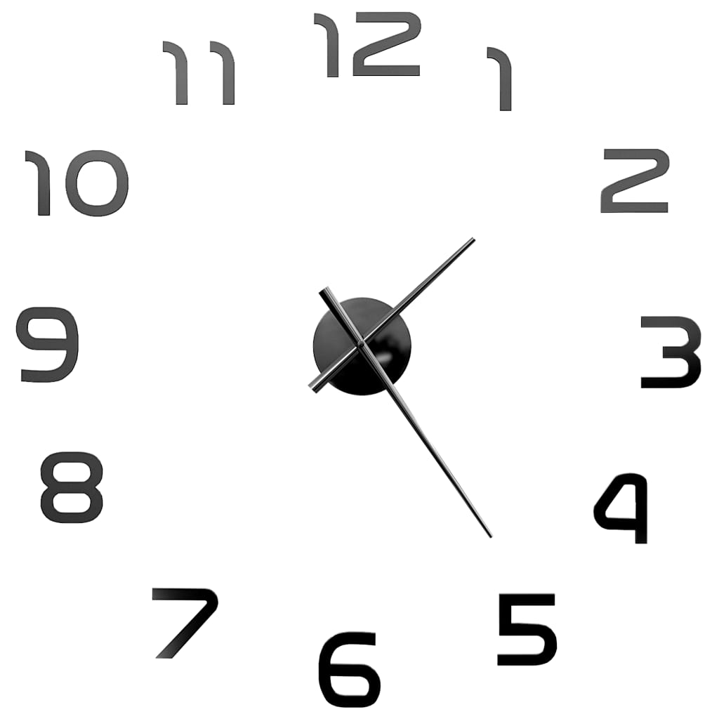 3D-Wanduhr Modernes Design 100 cm XXL Silbern