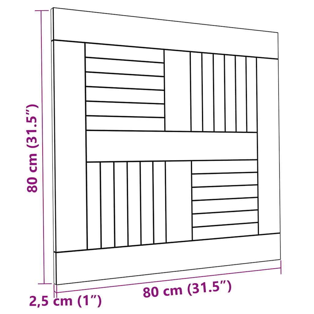 Tischplatte Massivholz Teak Rund 2,5 cm 40 cm