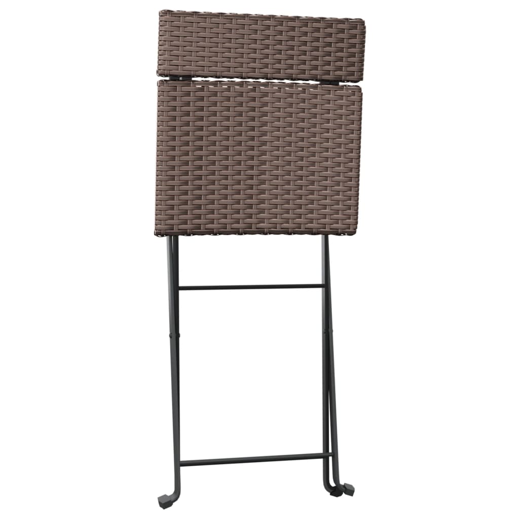 Bistrostühle 4 Stk. Klappbar Schwarz Poly Rattan und Stahl