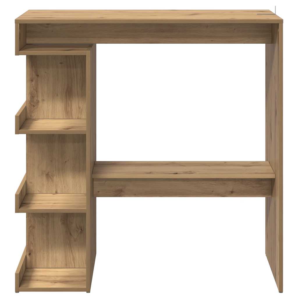 Bartisch mit Regal Weiß 100x50x101,5 cm Holzwerkstoff