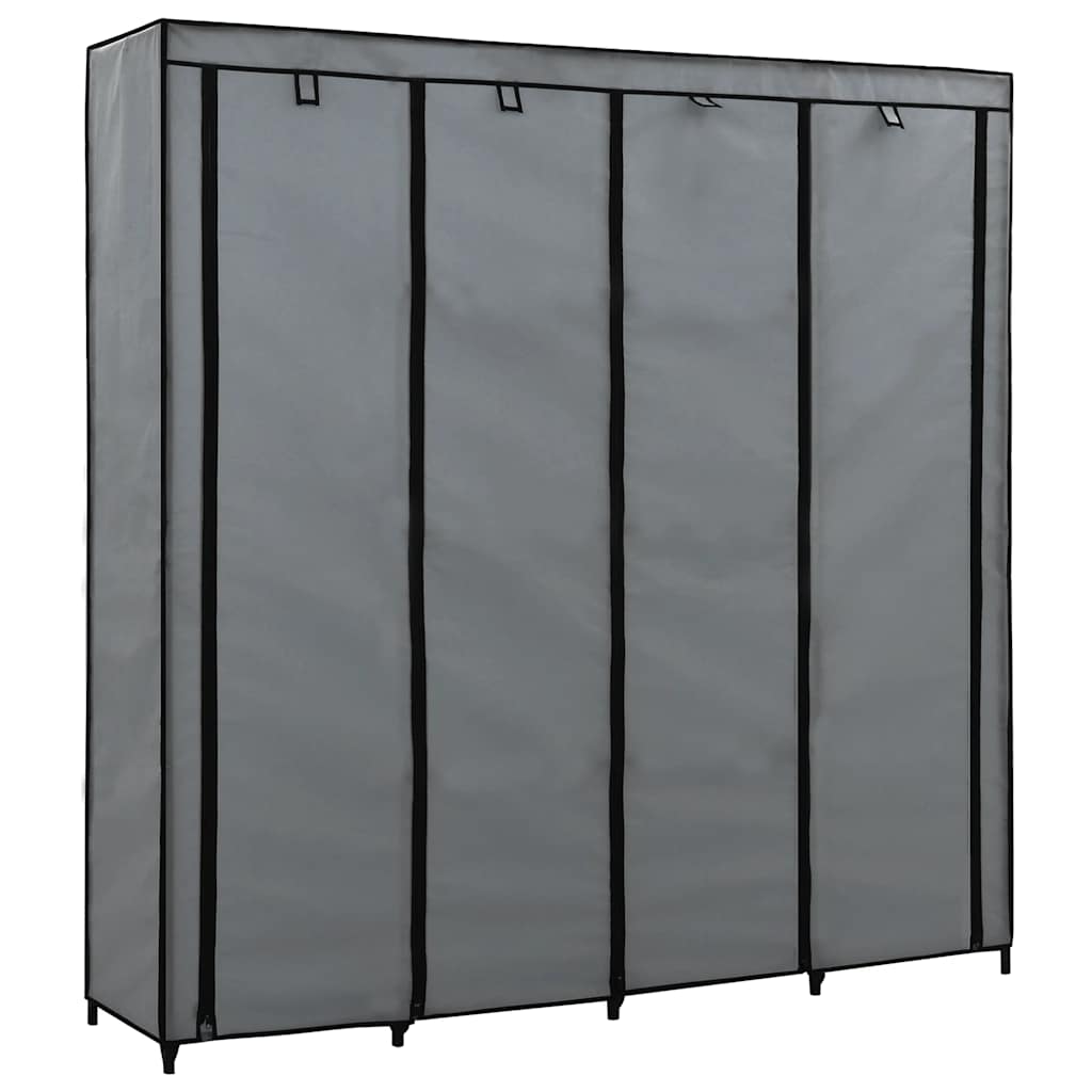 Kleiderschrank mit 4 Fächern Schwarz 175 x 45 x 170 cm