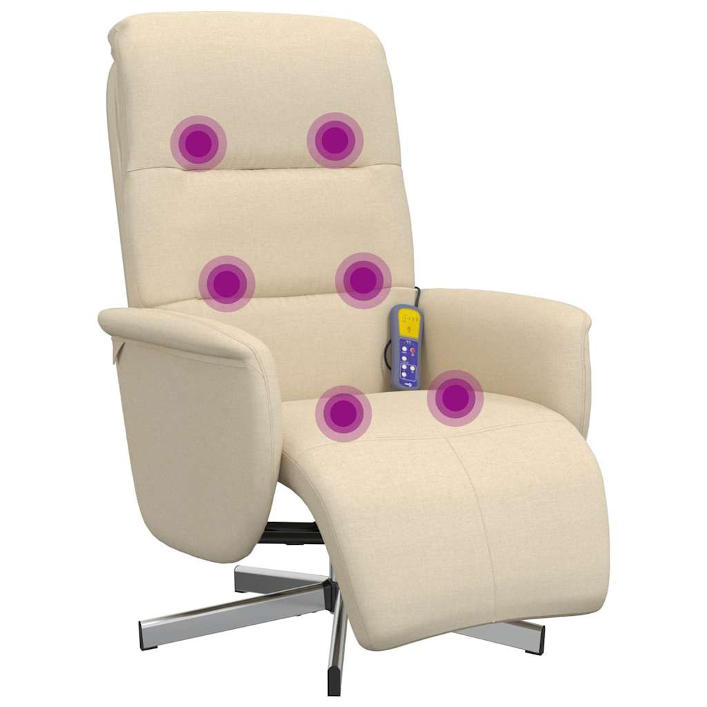 Massagesessel mit Fußteil Braun Stoff