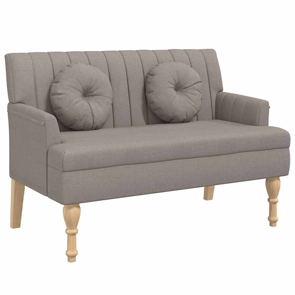 Sitzbank mit Kissen Dunkelgrau 113x64,5x75,5 cm Stoff
