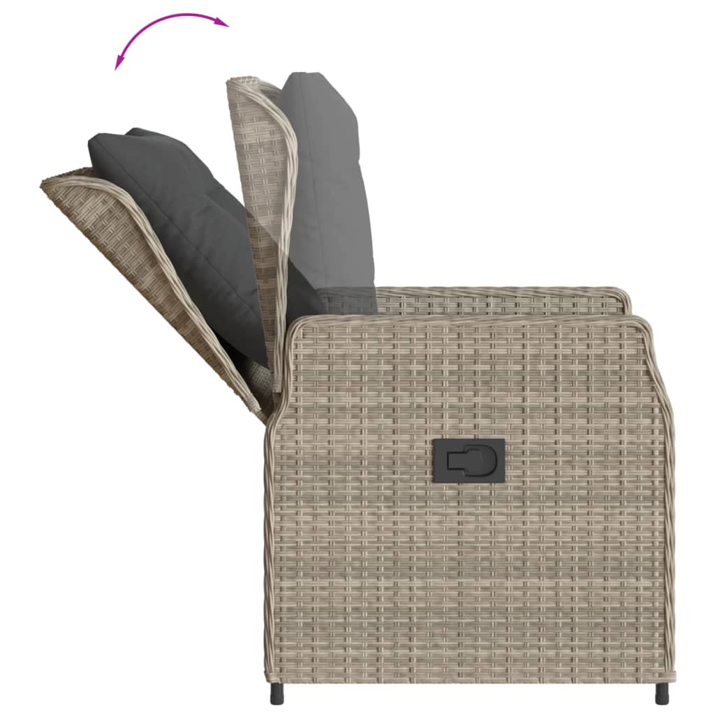 Gartensessel 2 Stk. Verstellbar Schwarz Poly Rattan