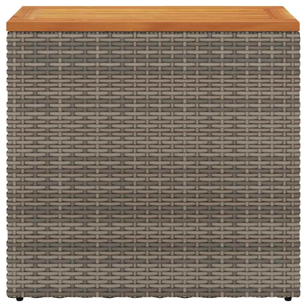 Garten-Beistelltisch mit Glasplatte Schwarz 58x27,5x55cm Rattan