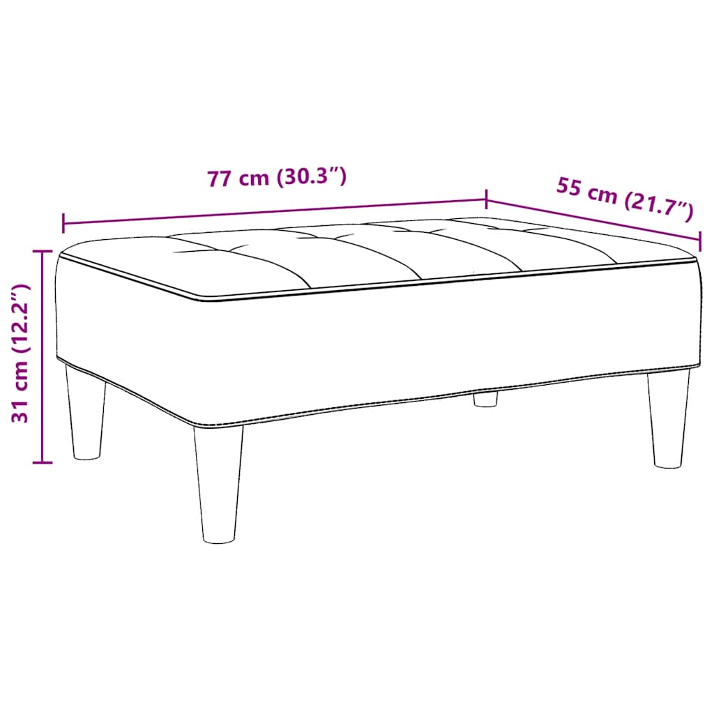 Fußhocker Blau 77x55x31 cm Samt