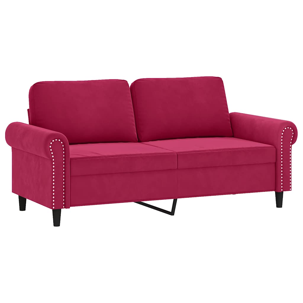 2-Sitzer-Sofa mit Zierkissen Dunkelgrün 120 cm Samt