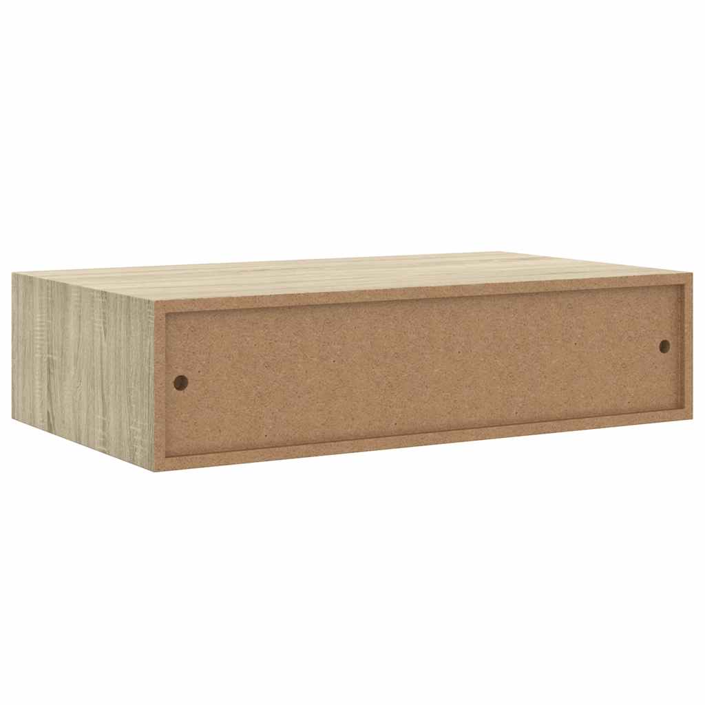 Wandregal mit Schublade Weiß 40x23,5x10 cm MDF
