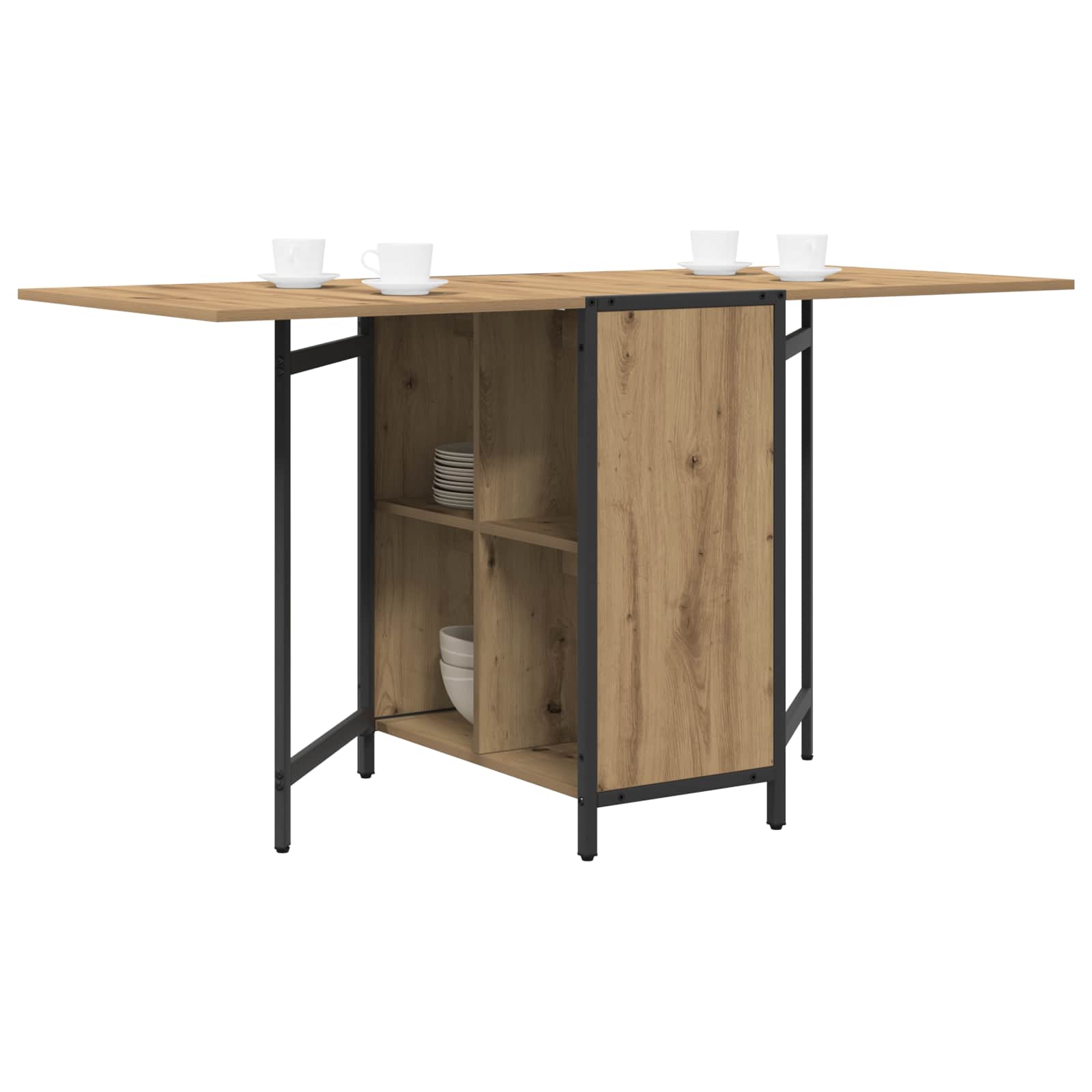 Esstisch 144 x 60 x 75 cm Holzwerkstoff Schwarze Eiche