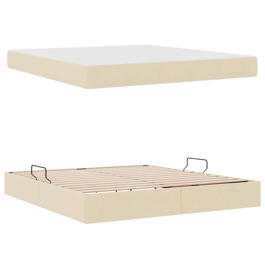 Aufbewahrungsbett mit Matratze Hellgrau 90 x 190 cm Polyester