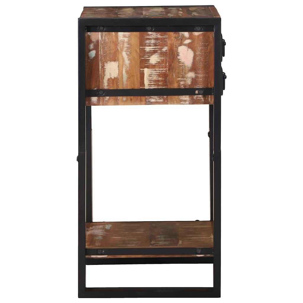 Beistelltisch mit Regal Braun 40 x 40 x 80 cm Massivholz Mango